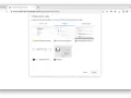 Okno dialogowe Chrome pozwala wybrać, co udostępnić. Widoczne są miniatury kart, w tym "Screen sharing controls" i "Chromium Code Search", przypominające historię przeglądania.