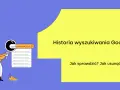 Ilustracja pokazuje, jak sprawdzić i usunąć historię wyszukiwania Google. Mężczyzna z lupą analizuje listę wpisów.