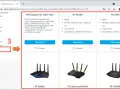 Porównanie routerów z WPA3 i WPA2. Widoczne filtry i modele routerów ASUS.