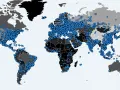 Mapa świata z niebieskimi kropkami, które pokrywają większość kontynentów. W Europie widoczny napis "wencrypt". Tyle punktów, że aż chce się **wanna cry**.