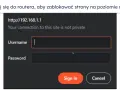 Zaloguj się do routera, aby zablokować strony. Ekran logowania do routera z polami Username i Password.