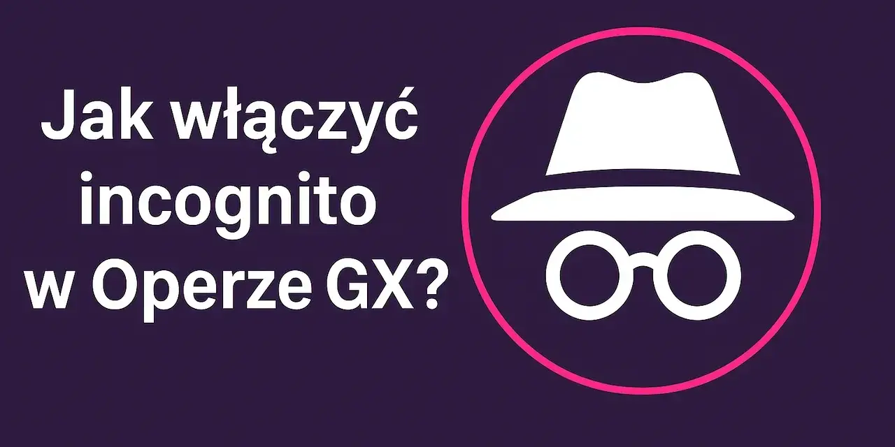Jak włączyć tryb incognito w Operze GX? Ikona szpiega w kapeluszu i okularach.