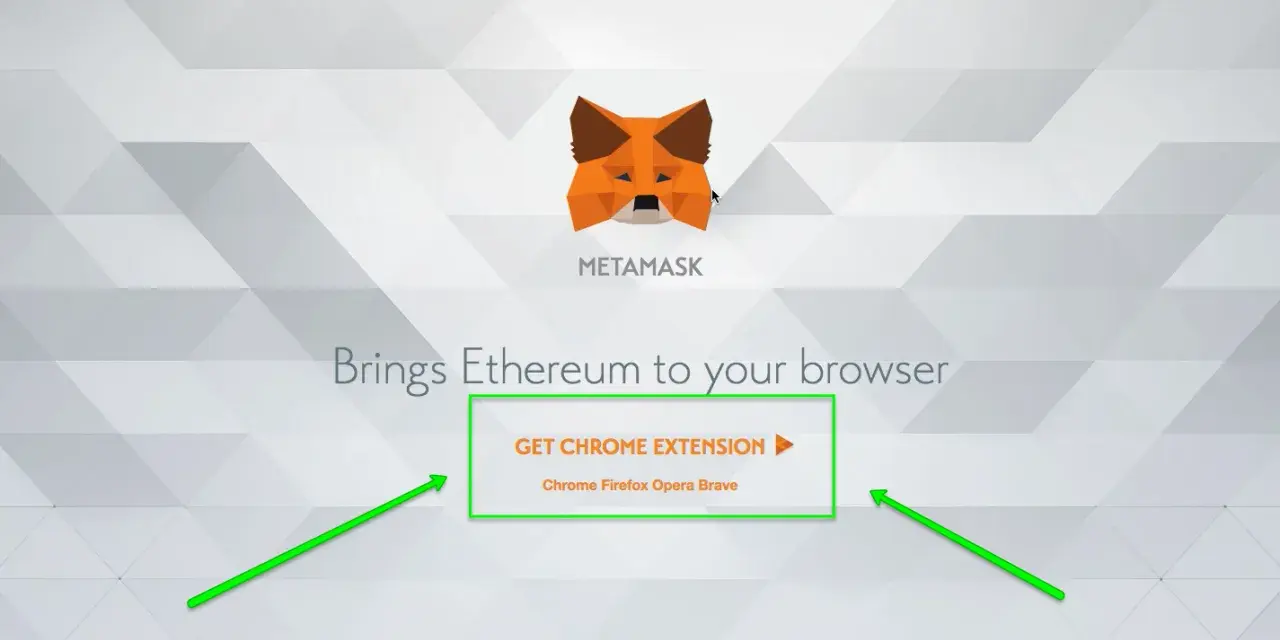 MetaMask - rozszerzenie przeglądarki, które ułatwia korzystanie z Ethereum. Działa z przeglądarkami Chrome, Firefox, Opera i Brave.