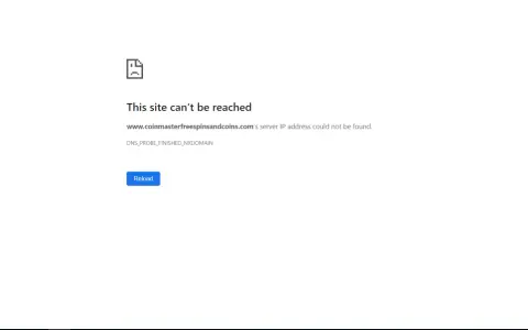 Błąd: nie udało się znaleźć adresu IP serwera dla strony www.coinmasterfreespinsandcoins.com.