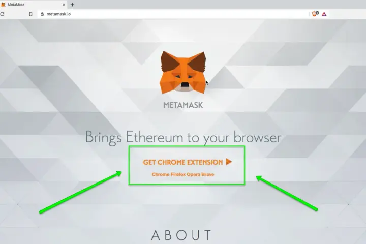 MetaMask - rozszerzenie przeglądarki, które ułatwia korzystanie z Ethereum. Działa z przeglądarkami Chrome, Firefox, Opera i Brave.
