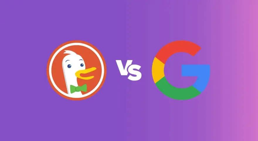 DuckDuckGo vs Google: porównanie dwóch wyszukiwarek. Kaczka w muszce kontra kolorowe G.