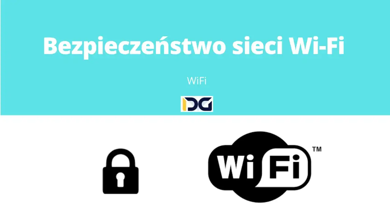 Bezpieczeństwo sieci Wi-Fi: ikona kłódki i logo Wi-Fi. Pamiętaj o silnym haśle do routera.