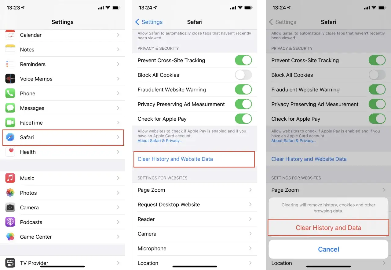 Jak usunąć ciasteczka z iPhone? W ustawieniach Safari wybierz